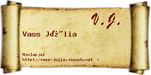 Vass Júlia névjegykártya