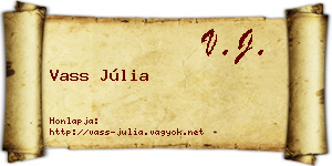 Vass Júlia névjegykártya